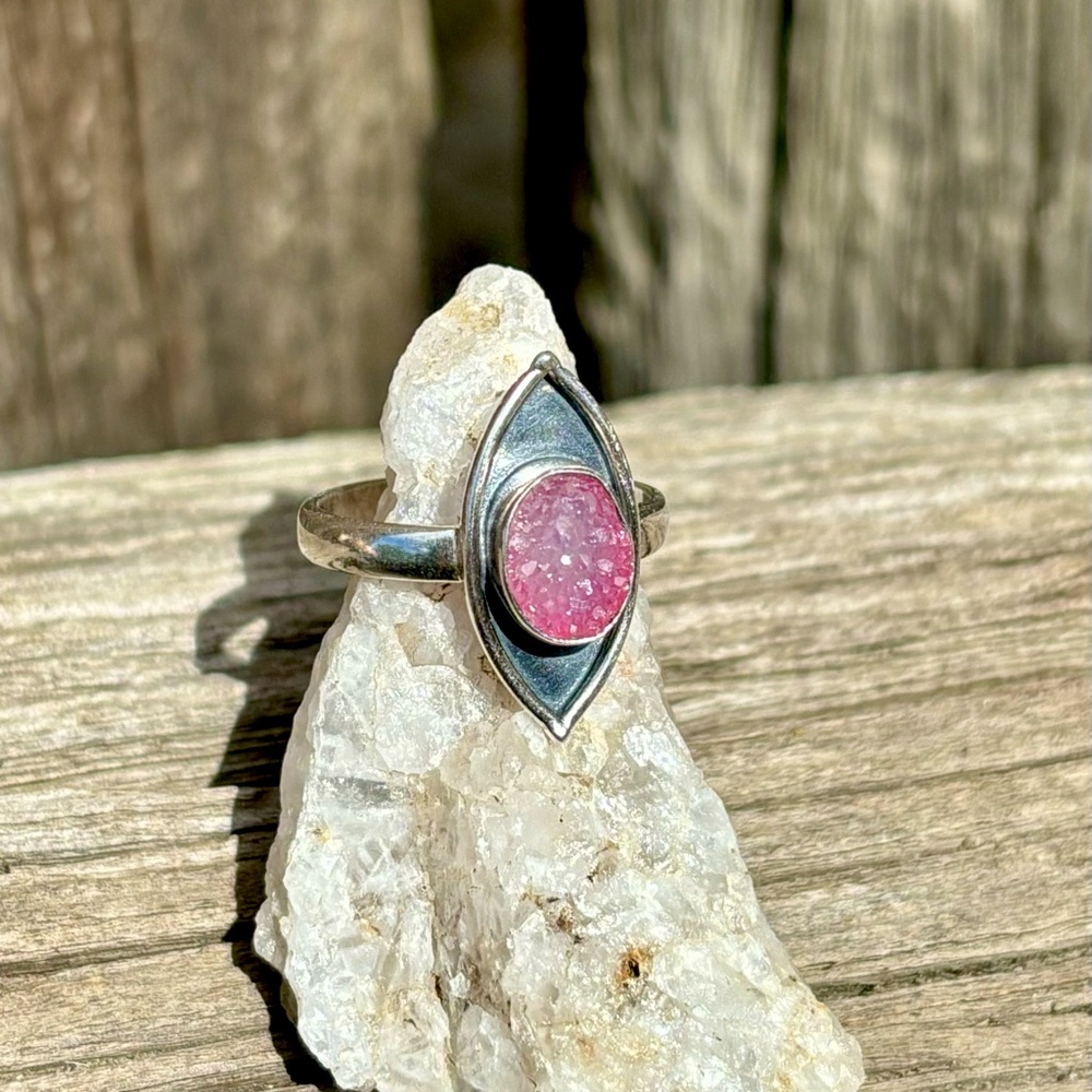 Pink Druzy Ring - image 7